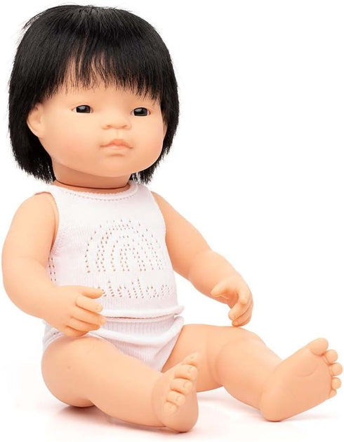 Miniland Doll 15'' Asian Boy (Box) - Anatomically Correct, Quality, Made in Spain