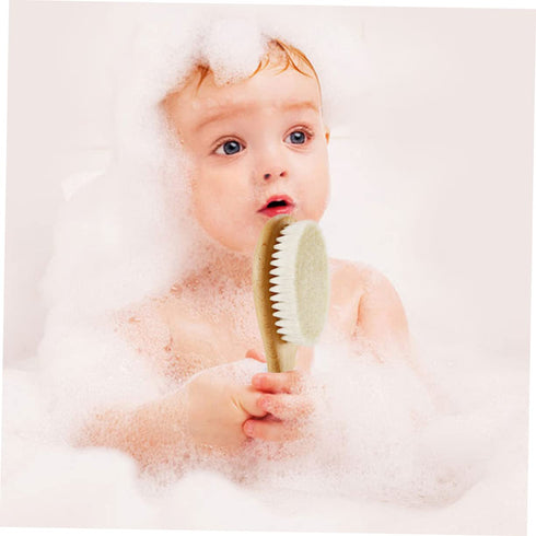 Set 3 Gentle Wooden Hair Brush for Newborns - Piece Natural Wool Comb