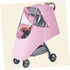 Spittle-proof Pink Baby Stroller Rain Cover, Windproof Umbrella Car Cover