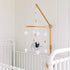 Scandinavian Elephant Baby Crib Mobile, Grey Portable Hanging Mobile for Newborns, Gift-givers.