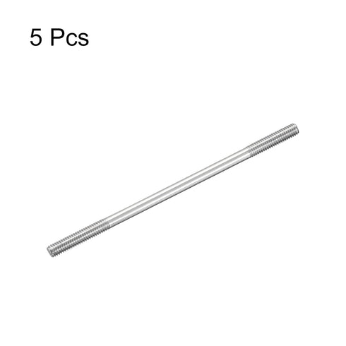 MECCANIXITY 304 Stainless Steel Push Rod Connector M4x90mm, Double End Threaded Rod for DIY RC Car, Pack of 5
