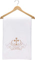 Cozy My Baptism Baby Christening Dedication White Blanket with Embroidered Cross Premium Soft Warm Coral Fleece