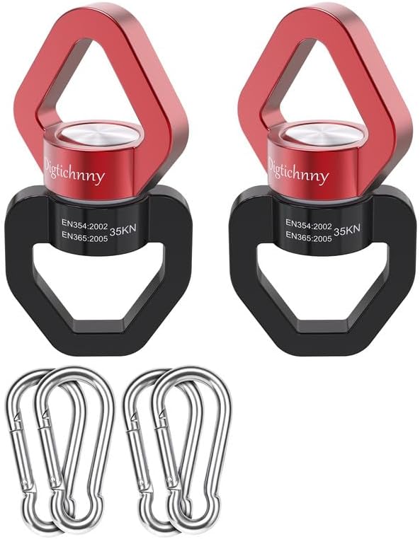 2 Pack Swivel Hook for Swing, 35KN Swing Spinner, Aluminium Alloy for Children's Swing and Aerial Yoga