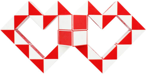 Mipartebo Magic Snake Cube Twist Puzzle, 48 Wedges Large Size Fidget Toy for Kids and Adults, Red