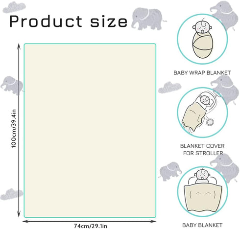 30 40 Inch TANOFAR Super Soft Micro Fleece Baby Blanket - Boys Receiving Blanket with Dotted Backing, Grey Elephant, x