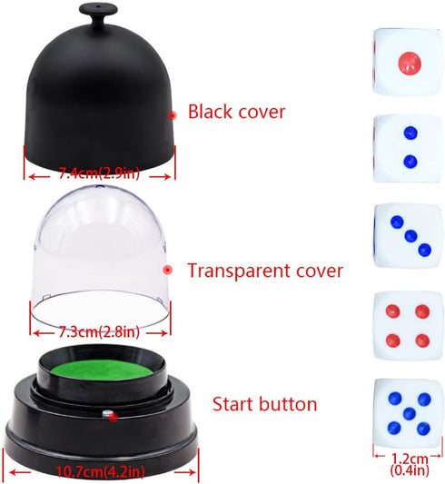 Gikfun Automatic Lucky Dice Roller Cup Set with 5 Dices for Family Party Games EK1883