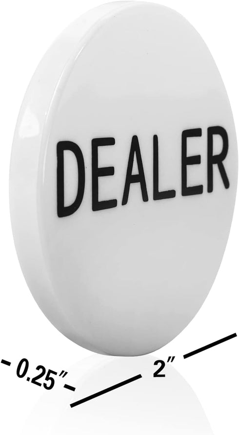 2-Inch Dealer Button - Set of 5 Professional Casino Poker Game Dealer Pucks for Texas Hold‘em and Tournaments