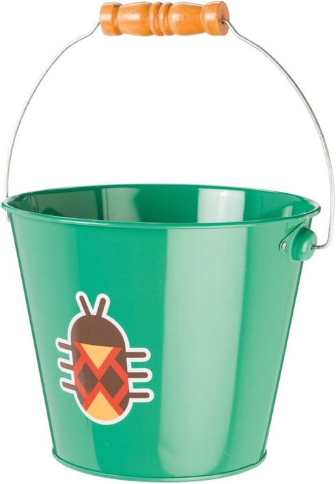 5 1 Count Toysmith Kids Gardening & Beach Bucket Metal Pail with Grippable Handle | Assorted Bee & Beetle Colors |