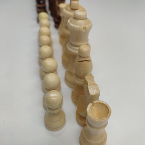 62 Pieces Wooden Checker Pieces & Chess Pieces 2 in 1 Chess Game Set, Classic Wooden Board Games in 2 Styles