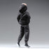 1/12 Scale Male Clothes - Men's Black Hoodie Pants Trousers for 6 Inch Action Figure Body Doll