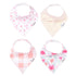 Copper Pearl 4 Pack Soft Cotton Baby Bibs, Absorbent Drool Bibs for Baby Girl and Boy, Adjustable Fit