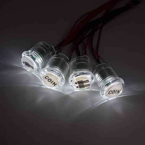 4 Pcs/Lot 24mm Arcade LED Push Buttons, Illuminated Player 1P 2P Coin Lit with Microswitch