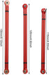 VGEBY 8Pcs Lightweight Aluminium Alloy RC Link Rod Kit, 1:10 Scale Pull Rod for Aixal SCX10 1/10 RC Car (Red)