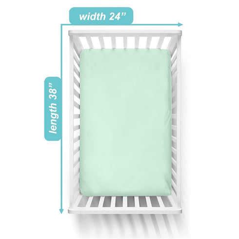 American Baby Company 2 Pack 100% Natural Cotton Fitted Mini Crib Sheets 38" x 24" - Mint
