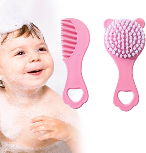 YUSHTPO Set Infant Comb with Hairbrush for Delicate Skin Feature Lovely Bear Pattern New Parents Essential Hair Care