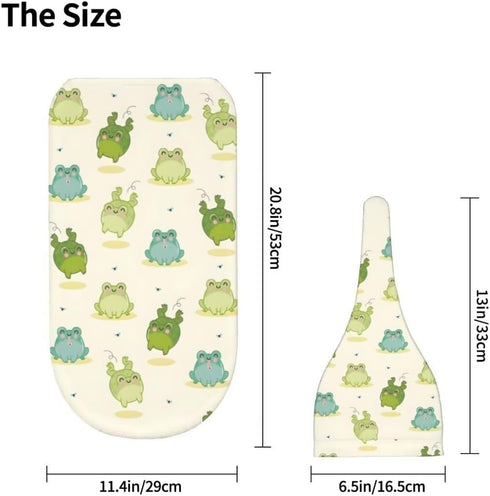 Cartoon Frog Newborn Swaddling Blanket and Beanie Hat Set, Soft Baby Receiving Blanket, Funny Animal Sleeping Bag