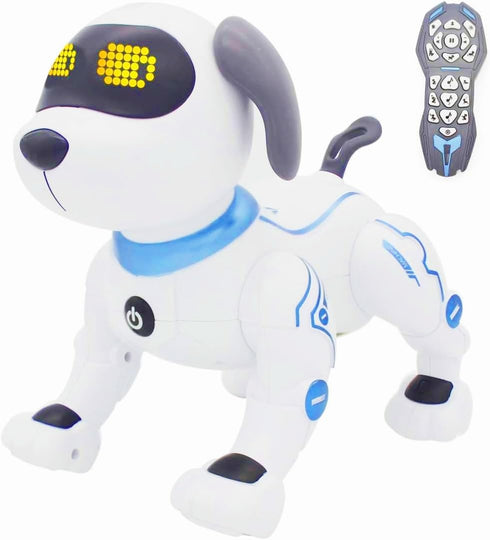 Programmable 6, 7, 8, 9, 10 Fisca Remote Control Dog, RC Robotic Stunt Puppy Voice Control Toys Handstand Push-up