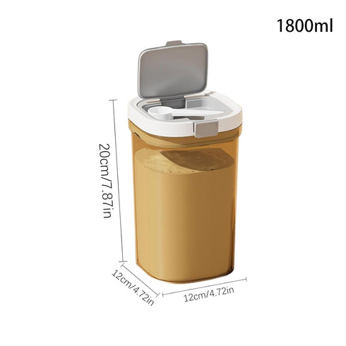 Generic Travel Formula Dispenser - Sealed Milk Powder Box, Stackable Airtight Storage Holder, Builtin Scoop Reserve
