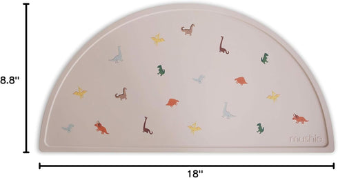 mushie Silicone Placemat for Kids - BPA-Free Non-Slip Design (Dinosaurs)