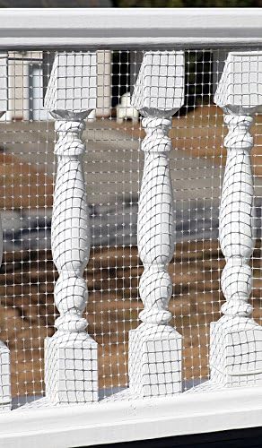 KidKusion Deck Guard, 30' L x 38" H, Clear Safety Net for Outdoor Balcony and Stairway