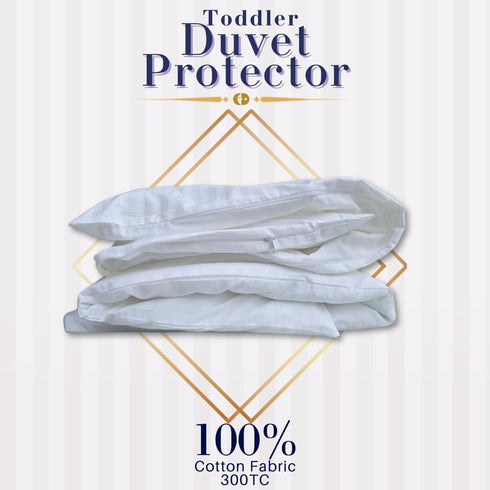 100% 300TC 39x47 inch Continental Bedding Toddler Duvet Protector Cotton Damask Stripe with Zipper Closure and Inner