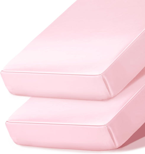 Ersmak 2 Pack Satin Crib Sheets for Baby, Silky Comfy Breathable Crib Sheets