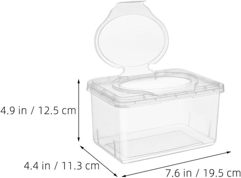 HAKIDZEL 4pcs Refillable Wipes Dispenser Container with Lid Dustproof Pp Plastic Wipe Storage Box for Home and Travel