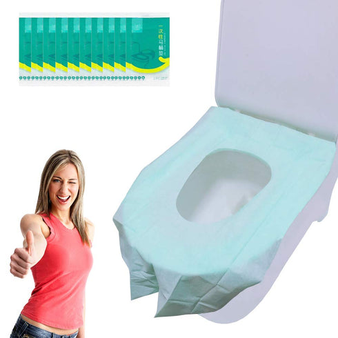 Ditind Disposable Toilet Seat Covers, 30 Pcs, Extra Large PE Film Travel Mats for Kids and Adults, 15.8×23.6 inch