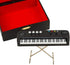 Miniature Electronic Organ with Case, Mini Musical Instrument for Dollhouse Model (5.51"x1.79"x3.72")
