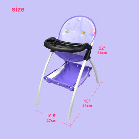 Anivia Baby Doll High Chair, Toy Highchair for Baby Doll with Feeding Tray (Purple)