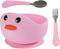 Silicone Toddler Bowl with Suction and Baby Spoon, Duck Style Gift for Infant Solid Food