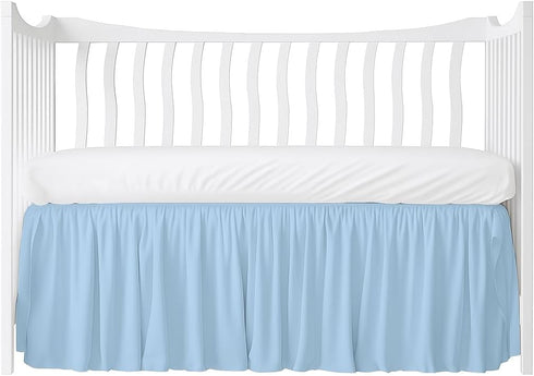 MD Home Decore Crib Bed Skirt Dust Ruffle with Split Corners - 100% Cotton -