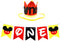 Mickey Theme 1st Birthday High Chair Banner & Party Crown/Hat, Felt Fabric Sign