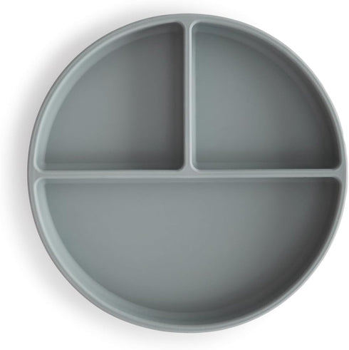 mushie Silicone Suction Plate - BPA-Free Non-Slip Design (Stone)