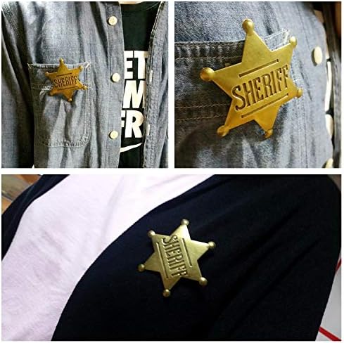iMagitek 2 Pack 2.6 Inch Mental Western Sheriff Badge for Kids Party Favors and School Carnival Prizes