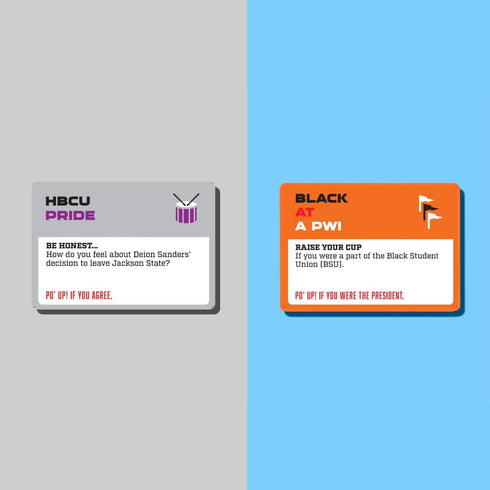 PO' UP! Card Game: College Edition - A Party Game Celebrating Black College Students, 215 Questions, 18+