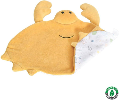 Tikiri Set Organic Cotton Crab Lovey Bundle - Baby Teether and Bath Toy