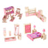 4 Set Dollhouse Furniture Kid Toy Bathroom, Bedroom, Kitchen Set