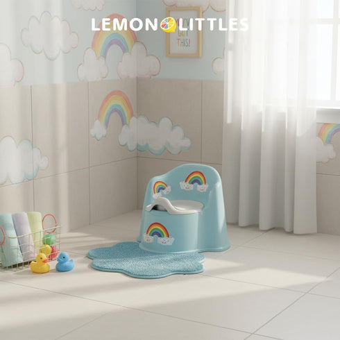Potty Training Toilet for Toddlers with Easy-Clean Removable Bowl, Built-In Splash Guard, Slip-Resistant Wide Base