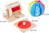 Montessori Baby Toys Play Kit, Mirror Peekaboo Knob Puzzle, Spinning Drum and Rainbow Fabric Ball Kit for 6-12 Months
