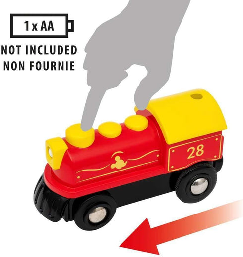 Brio 32265 Disney Mickey Mouse Battery Train, Exclusive Wooden Toy Train Set for Kids Age 3 & Up, Enhances Motor Skills