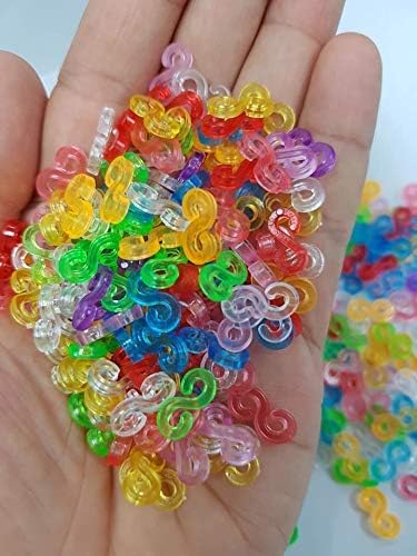 S-shine Clips for Loom Rubber Band, DIY Bracelet Making Refill Kit Connectors (like S Clips C Clips)