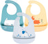 Baby Bibs Silicone Feeding Bibs, Adjustable Waterproof Bibs, 3pcs for Feeding