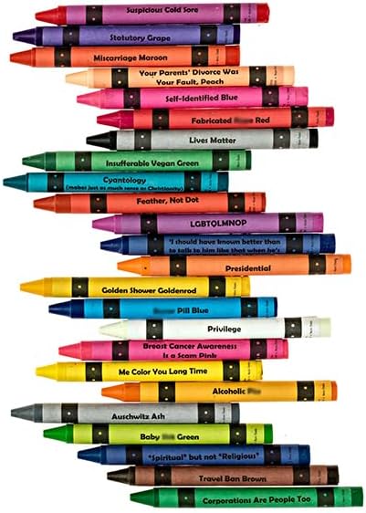 24-Count Offensive Crayons Original Edition, Adult Crayons with Sarcastic Sayings, Funny Gag Gift for Adults, Secret