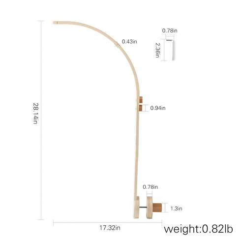 Wooden Crib Mobile Arm | Baby Crib Mobile Arm Wooden Holder | Rotatable Adjustable Anti Slip Attachment Clamp
