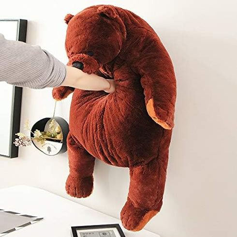 MIAOHAHA 100cm (39.3in/100cm) Giant Djungelskog Teddy Bear Dark Brown Plush Toy Bear Big Teddy Bear Stuffed Animal Doll