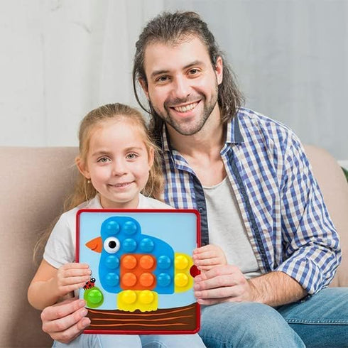 3-5,Early 3+ Button Art Toys for Toddlers, Color Matching Mosaic Pegboard for Age Preschool Learning Activity Button