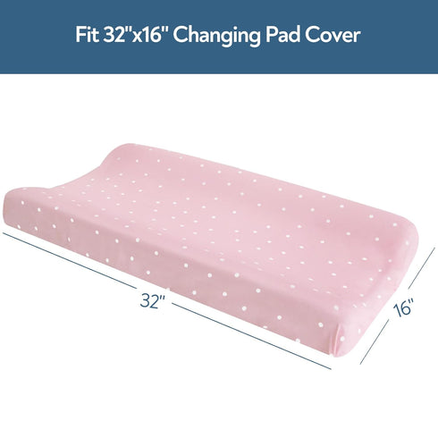 Magik & Kover 4 Pack 32"x16" Changing Pad Cover Fitted for Boys Girls, Baby Changing Table Cover Sheets Neutral, Soft