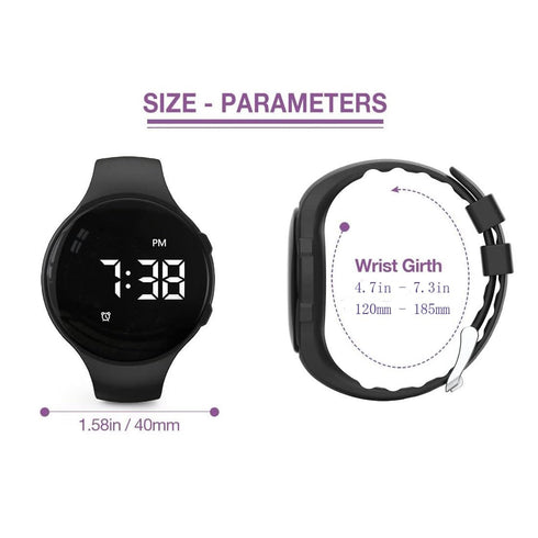 e-vibra Countdown Vibrating Alarm Watch, Potty Training Watch Medical Reminder Watch with Timer and Lock Screen (Black)