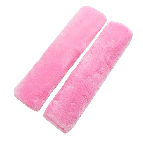 Soft Faux Car Seat Belt Cover Pad, Safety Seat Belt Strap for Adults and Children, Set of 2, Pink